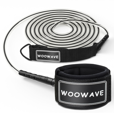 Custom Color Logo Paddle Board Leash Woowave Double Swivels TPU Ankle Leashes SUP Surf