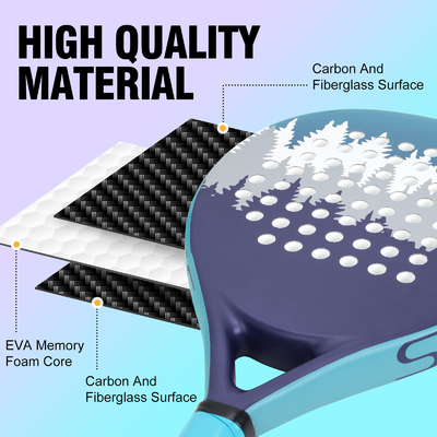26cm Face Size WOOWAVE Carbon Fiber Custom EVA Memory Core Beach Padel Tennis Racket