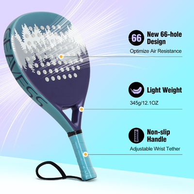 26cm Face Size WOOWAVE Carbon Fiber Custom EVA Memory Core Beach Padel Tennis Racket