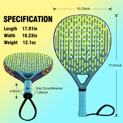 26cm Face Size WOOWAVE Carbon Fiber Custom EVA Memory Core Beach Padel Tennis Racket