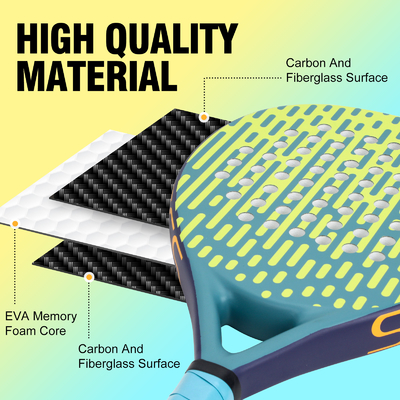 Logo OEM Carbon Fiber Eva Core Padel Tennis Racket OEM Paddle Racket by WOOWAVE