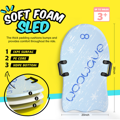 Experience Comfort and Durability with All Mountain Snow Sled Durable XPE Foam Material