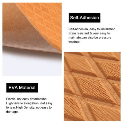 WOOWAVE 4 Pack Non-Slip Traction Pad EVA Anti-Slip Foam Pads Deck Grip Mat with 3M Adhesive Brown
