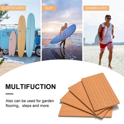 WOOWAVE 4 Pack Non-Slip Traction Pad EVA Anti-Slip Foam Pads Deck Grip Mat with 3M Adhesive Brown