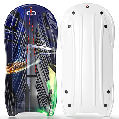 Customizable Logo 48'' HDPE Plastic Snow Sled with 2 Handles Pull Rope