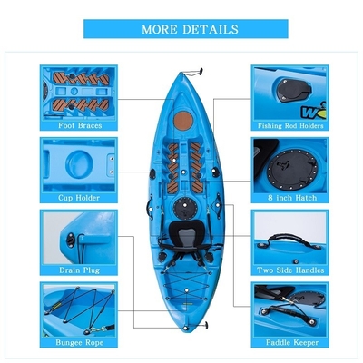 Customized Colors and Single Fishing Kayak for Boating Made of LLDPE/HDPE Material