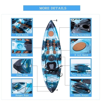 WOOWAVE 2.7M Professional OEM/ODM Kayak Single Person Canoe Kayak with Package Details