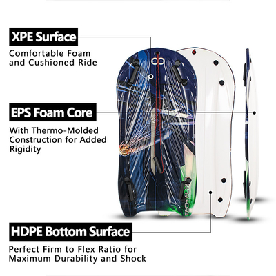 Kids Snowboard With Handle and Rope BLUE Foam Plastic Snow Sled for Hot Winter Sale