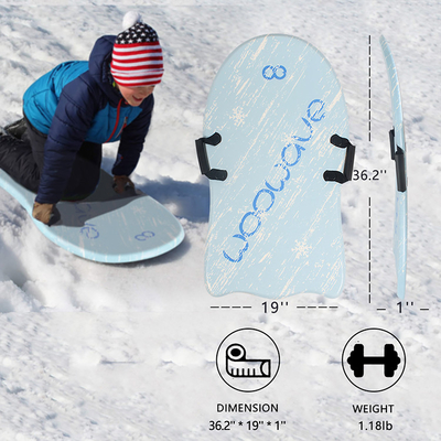 Customized Snow Skiing Snow Sleds with Brake and Semi-ellipse Snowboard Snow Scooter