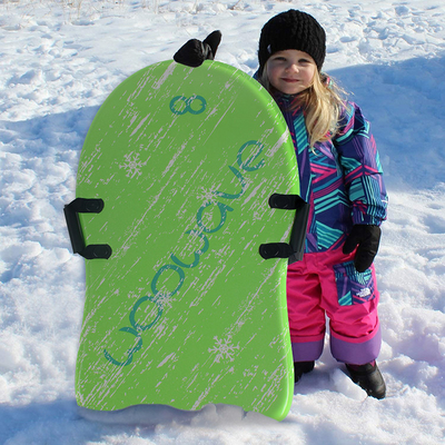 3&quot; Woowave Durable Green Adult Snow Ski Sled Best Foam Snow Sleds for Kids and Adult 1&quot; Board Thickness