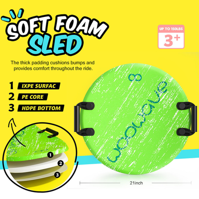 Round 21'' Snow Scooter for Kids Customized Winter Sports Sledding EVA Foam Sleds
