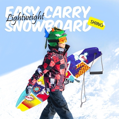 Outdoor Freestyle Ski Toy Snowboard Scooter 41.7inch with Pull Rope and Handle
