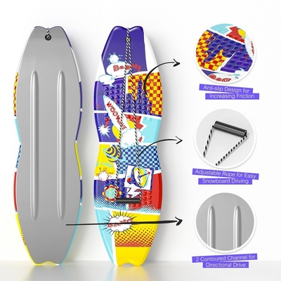 Season Winter Snow Pulling Snow Board Durable Plastic Single Snow Sled for Kids' Fun