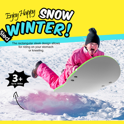 36inch Green PE Foam Snow Sled for Winter Skiing Board Lightweight and Durable