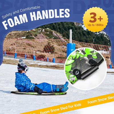 Snow Sled with Handle and Custom Color Easy to Carry HDPE Bottom 36inch PE Foam Core