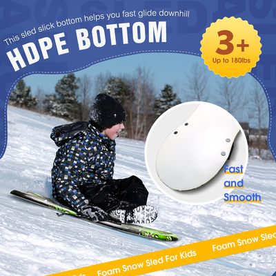 Snow Sled with Handle and Custom Color Easy to Carry HDPE Bottom 36inch PE Foam Core