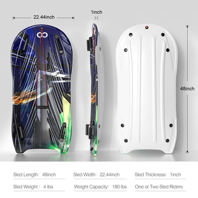 EPS Core Snow Sleds for Adult Winter Skiing Plastic Snowboard With Handle Pull Rope