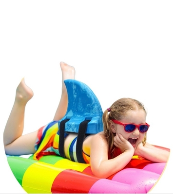 Pool Training Kickboard for Kids Float Shark Fin EVA Blue Belt Accessories