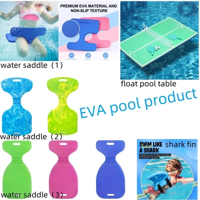 Pool Training Kickboard for Kids Float Shark Fin EVA Blue Belt Accessories