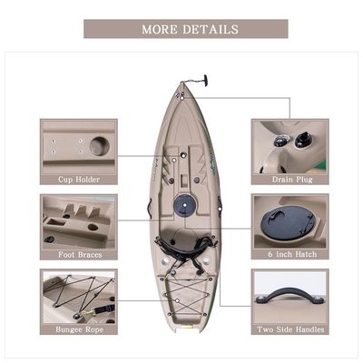 1 Person Pedal Drive Fishing Kayak at Woowave Inflatable with Standard Features Leash