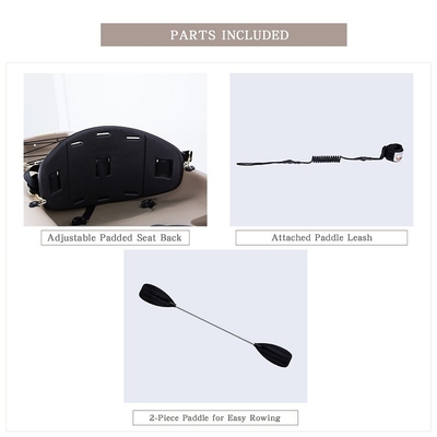 1 Person Pedal Drive Fishing Kayak at Woowave Inflatable with Standard Features Leash