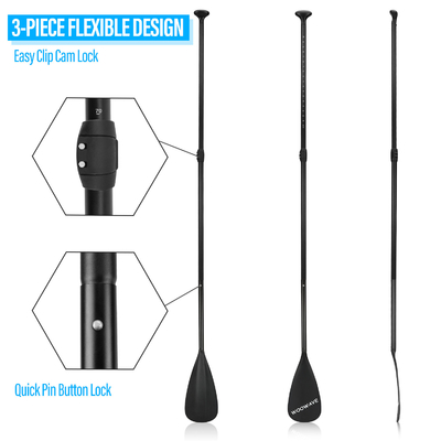 3-piece Woowave Aluminum Inflatable Sup Paddle with Lightweight and Adjustable Design