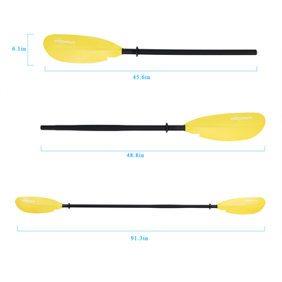 Woowave Customize 3-piece Adjustable Aluminum Inflatable Sup Paddle for Kayak Paddles