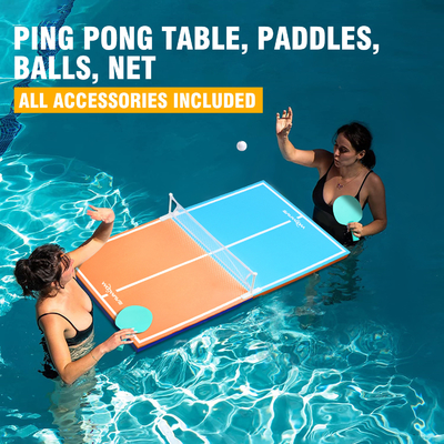 56' Floating Ping-Pong Table Swimming Pool Game Floating Tray with Paddle and Ball