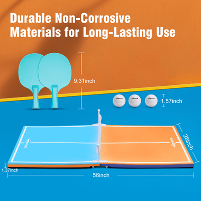 56' Floating Ping-Pong Table Swimming Pool Game Floating Tray with Paddle and Ball