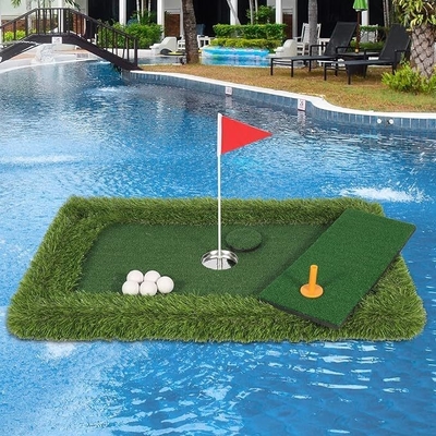 Pool Golf Games Floating Golf Green for Pool Green Accessories 1*Stainless Hole Cup