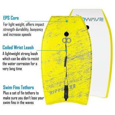 Soft Surfboard for Water Entertainment Rider Height 2'-4' 60cm-120cm Yellow Adventure