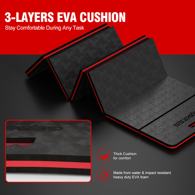 WOOWAVE EVA Garden Knee Pad BLACK Eva Foam Mechanics Mat for Outdoor Maintenance