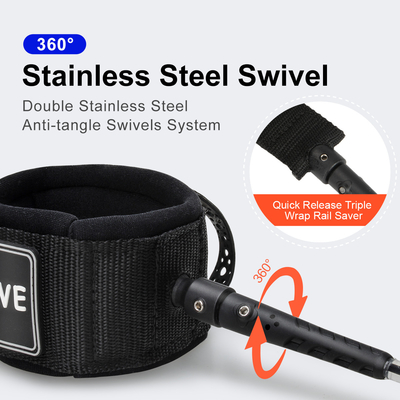 6'7'8'9'10'11' Surfboard Leash with Comfortable Ankle Cuff Safe Surfing Guaranteed