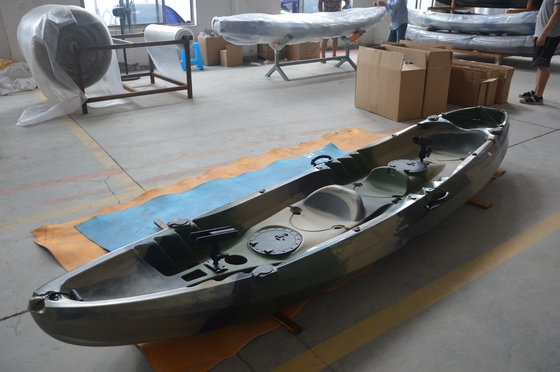Load Capacity 300kgs/661lbs Army Green Tandem Kayak for Lakes Rivers Fishing Woowave