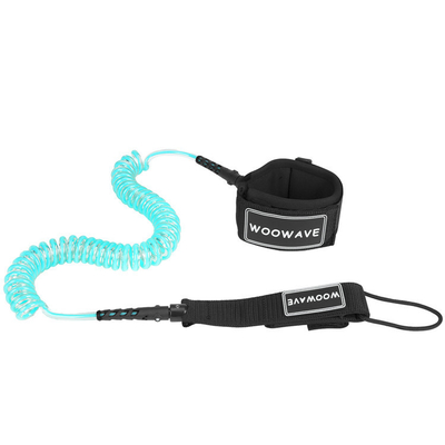 8/10 FT TPU Coiled Surfing Leash Rubber Logo for Surfboard and Shortboard