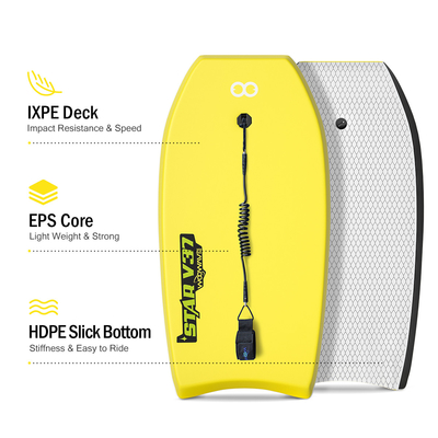 Folding Leash Plug WOOWAVE Lightweight 2.14lbs Surfboard with Board Width 20.9 Inch