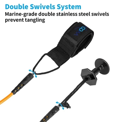 OEM Surf Leash Leg Rope with Polyurethane Coil For Surfboards and SUP Boards