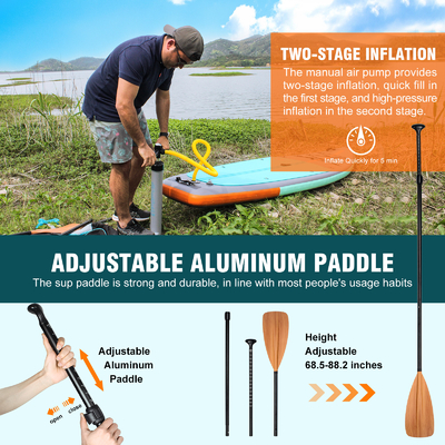 Lightweight 11'6&quot;X31'5&quot;X6&quot; Bodyboard with Surf Leash and Paddle Board Customized Color
