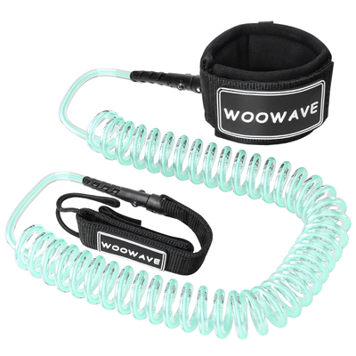 7mm Thickness Coiled Ankle Surf Leash for SUP Board in Black/Red/Green/Yellow/Blue