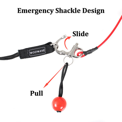 Rubber Logo Woowave Multi color Fishing Kayak Paddle Leash with Coiled Rope 61.42inch