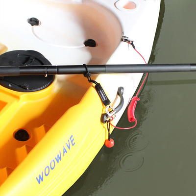 Rubber Logo Woowave Multi color Fishing Kayak Paddle Leash with Coiled Rope 61.42inch