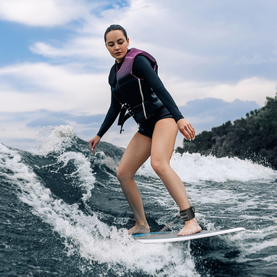 Multi Color Surfboard Leash with Polyurethane Coil and Single Layer Padded Wrist Strap