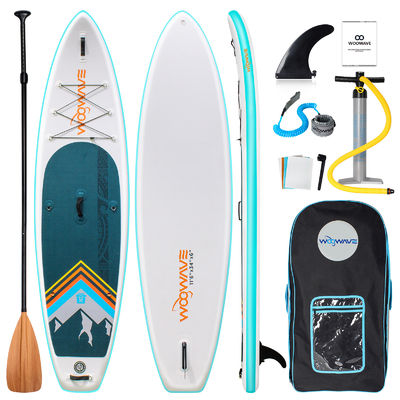 Lakes Rivers Occasion Woowave Inflatable Paddle SUP Board with Sup Leash Accessories