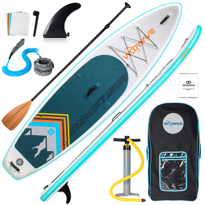 Lakes Rivers Occasion Woowave Inflatable Paddle SUP Board with Sup Leash Accessories