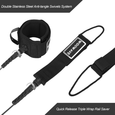 Custom Logo Coiled Leash for Surfing Surfboard Woowave Upgrade Used For Wind surfing