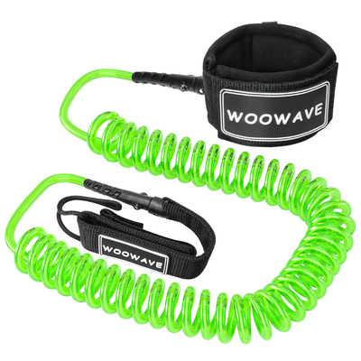 10' Coiled Leash Woowave's Key Pocket Design for Adult Surfing Boarding Safety