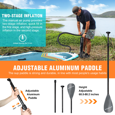 10'2'' ISUP Inflatable Paddleboard for Lakes Rivers Unisex Occasion Applicable People