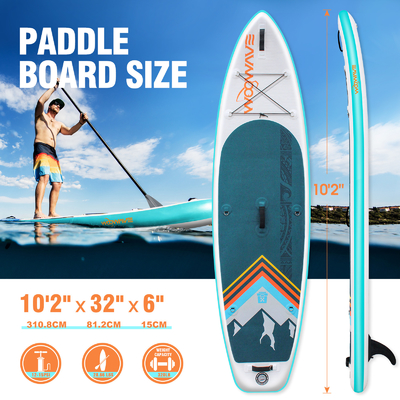 10'2'' ISUP Inflatable Paddleboard for Lakes Rivers Unisex Occasion Applicable People