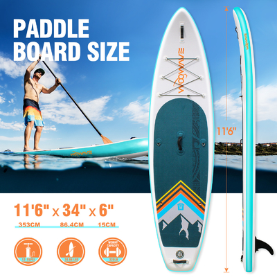 Stand Up Surf Race Board 11'6'' Inflatable Paddle Board with Pump and 10kgs Weight