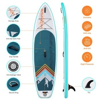 10'2'' Woowave End Body Board for Lakes Rivers Surf Leash and Pump Accessories Included